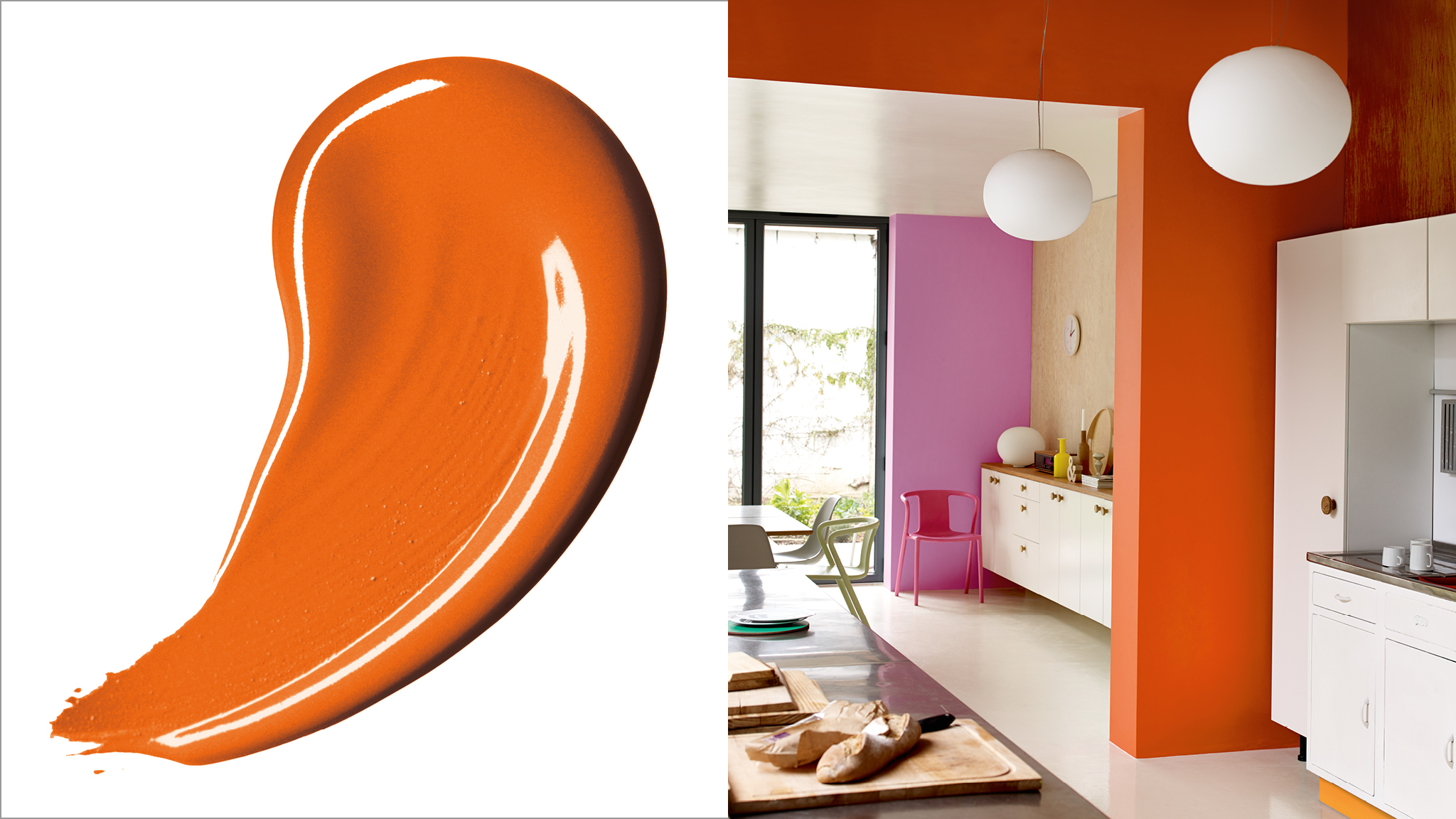 Create a happy home with orange Оранжевый — это самый жизнерадостный цвет. Покрасьте им стены, и ваш дом наполнится радостью.