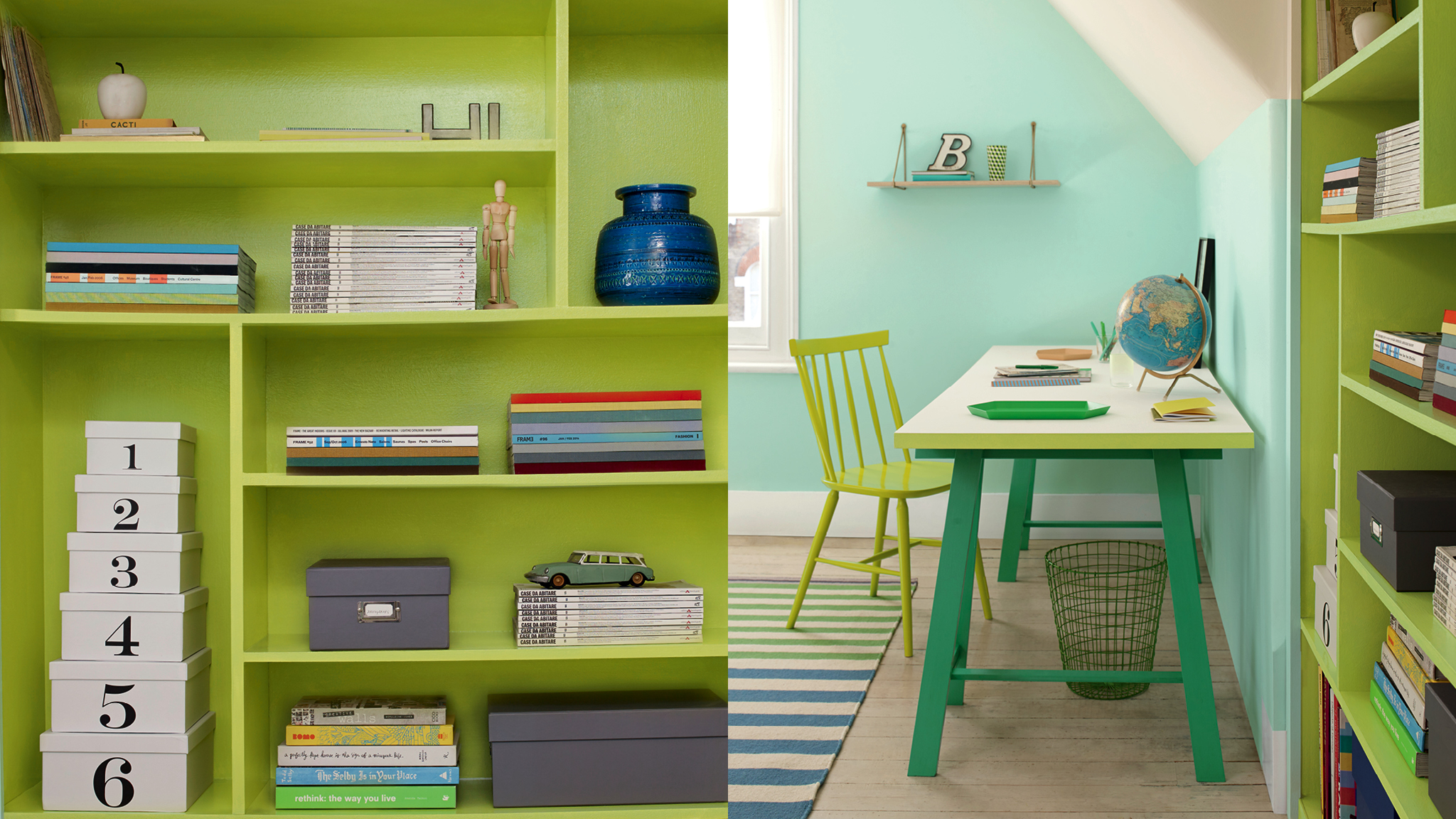 Paint your furniture Если вам очень нравится какой-то цвет, но вы почему-то не хотите красить в него всю гостиную, отличный вариант — покрасить им рамы окон или дверные проемы.